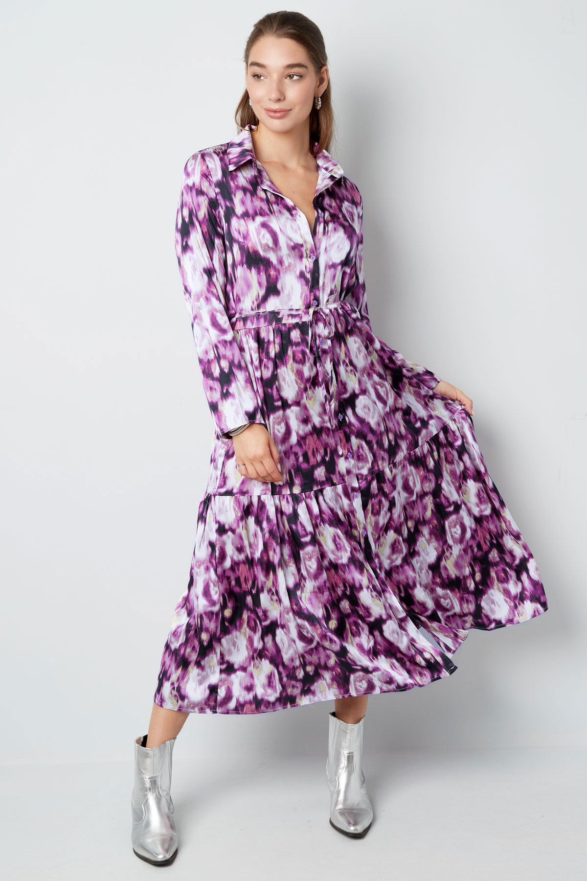 Maxi dress floral print purple h5 Picture6